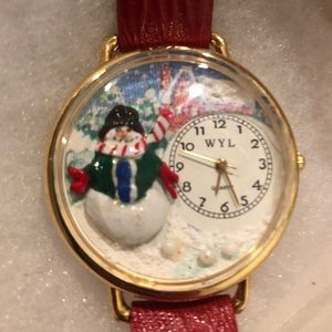 Handcrafted Winter Watch Red Leather Strap